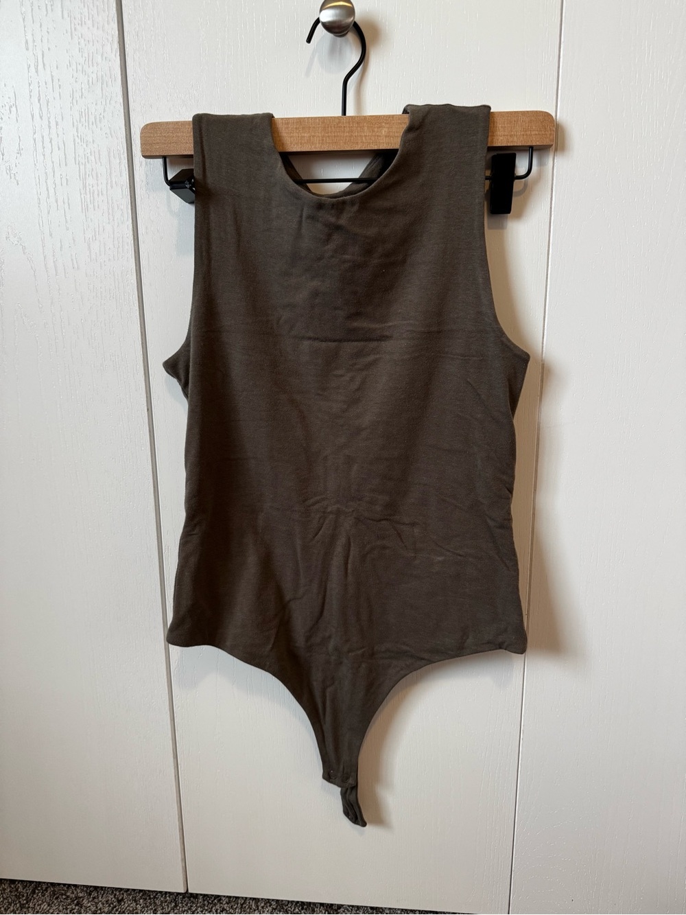 nuuds Olive Green Sleeveless One-Piece Bodysuit Small